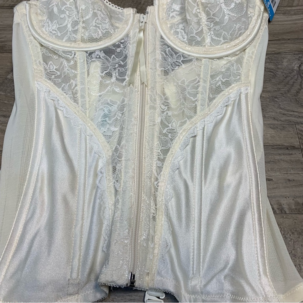 VTG Carnival Lace Strapless Basque Front Zipper - Picture 7 of 10